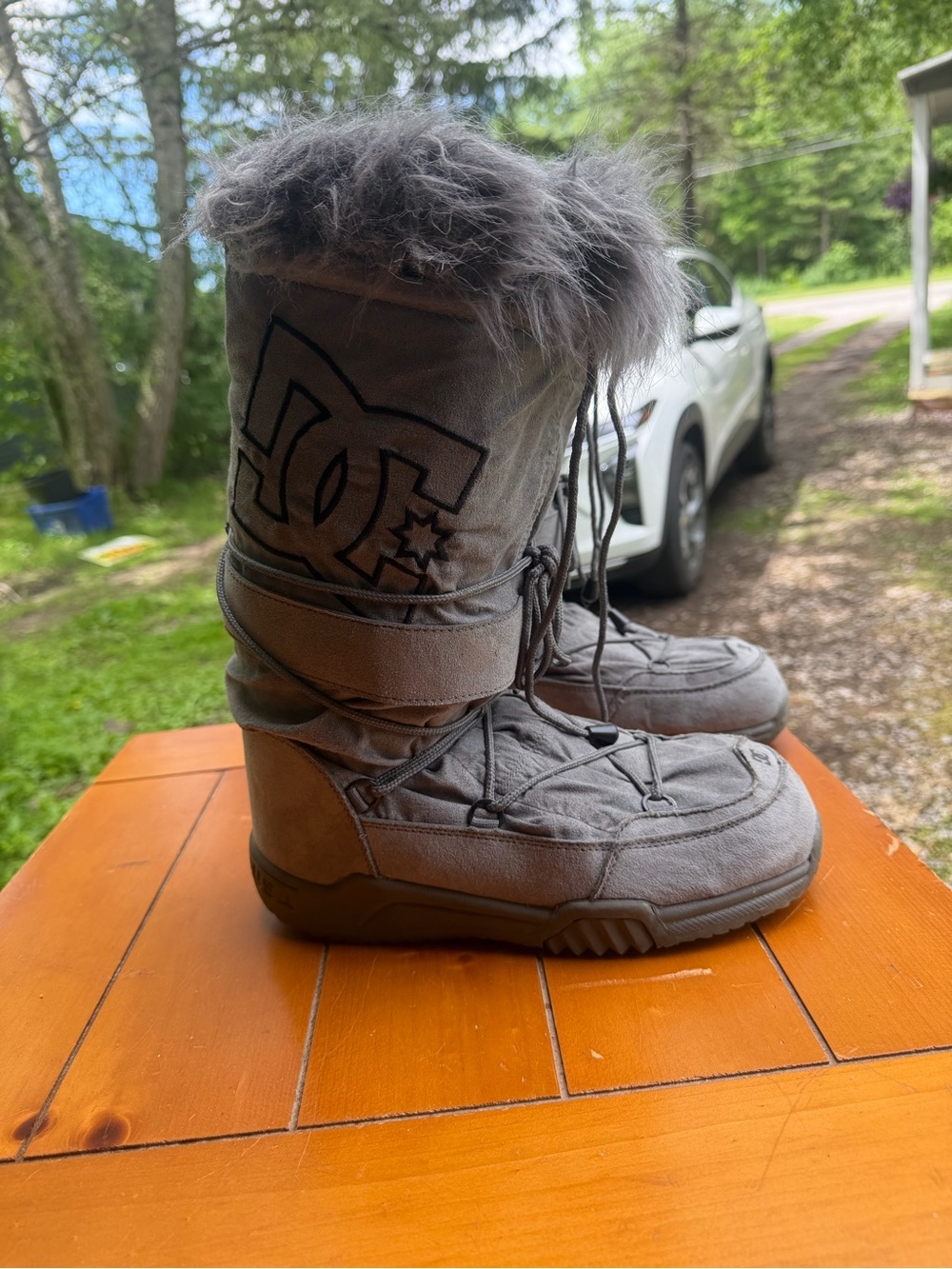 DC Women’s Grey Winter Boots with Faux Fur Trim